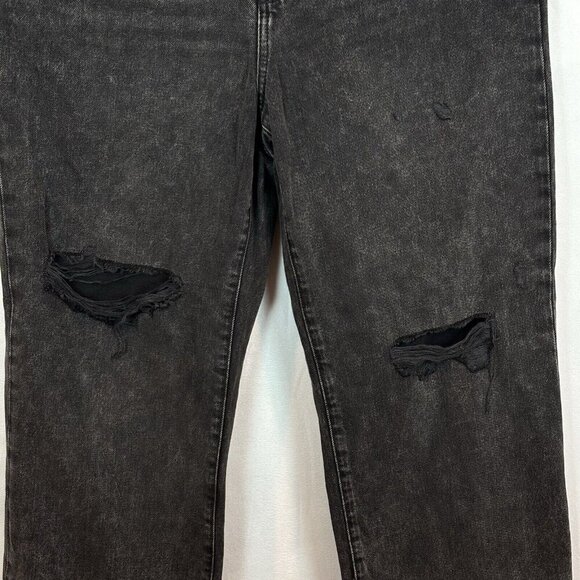 Express Women's Faded Black 90's Ankle Boot Mid Rise Jeans Sz 12R NWT Distressed - Picture 3 of 13